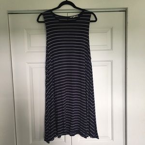 Navy and white striped t shirt dress